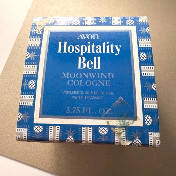 NIB Vintage Avon Hospitality Bell Cologne | Moonwind | Full w/ Box 1976 - Picture 2 of 7